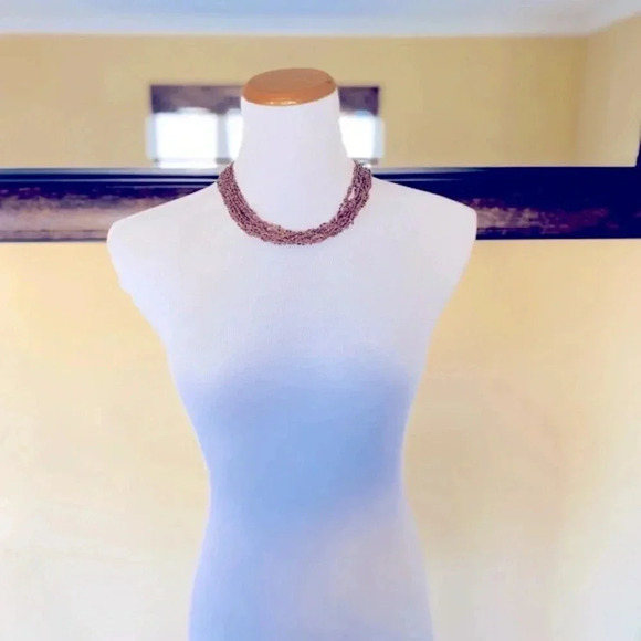 Zad Fashion Jewelry Multi Strand Bronze Beaded Necklace - Picture 2 of 5